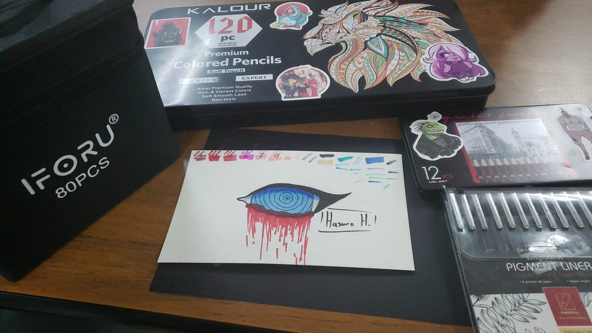 Hasuno_Han4's tweet photo. Me llegaron cositas y quise probarlas con una mezcla de colores/marcadores ♡ https://t.co/eCyTaDxval