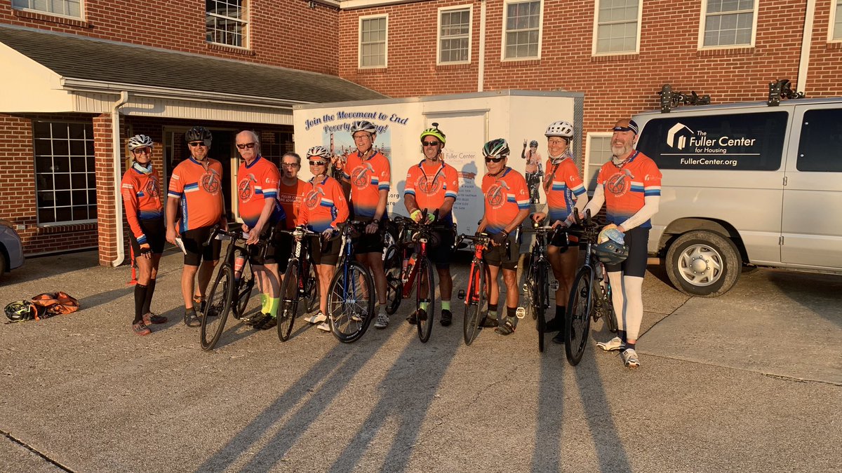 FCBA's tweet photo. This week we have entered our seventh state, Kentucky! We were able to help with a build day in Mayfield by putting in insulation and flooring! This week we have accomplished 2,867.9 out of 3,926.3 total miles! We have another build this week in Frankfort, Kentucky! 🚴🗣🛠️ https://t.co/0UW7LK0WcV