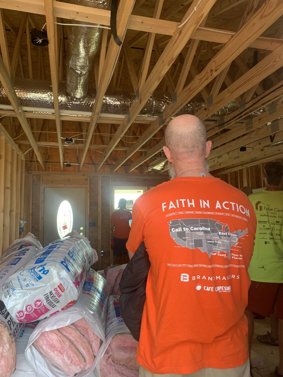 FCBA's tweet photo. This week we have entered our seventh state, Kentucky! We were able to help with a build day in Mayfield by putting in insulation and flooring! This week we have accomplished 2,867.9 out of 3,926.3 total miles! We have another build this week in Frankfort, Kentucky! 🚴🗣🛠️ https://t.co/0UW7LK0WcV