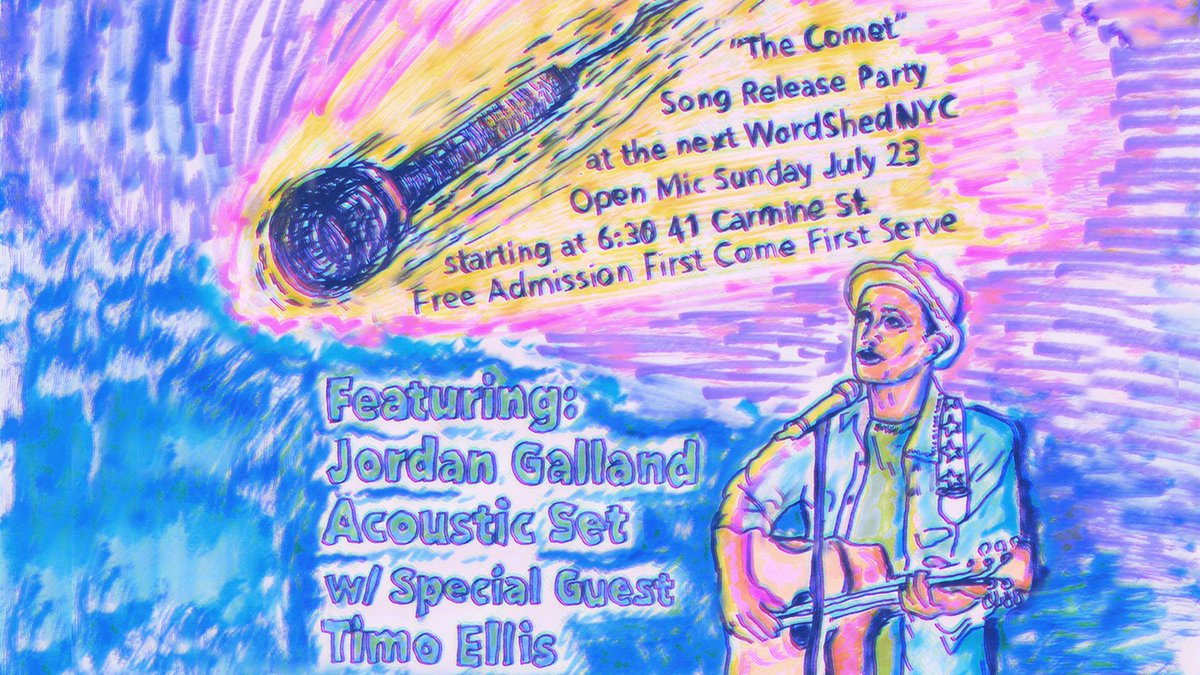 JordanGalland's tweet photo. Sunday, July 23, playing my 1st full set in over a decade, starting with a brand new song then going back reverse chronologically through the years, doing some tunes I've never played live before that you'll recognize from
@Casey  @HBO tv show back in the day. Info on flyer below https://t.co/LWr7qMXAHv