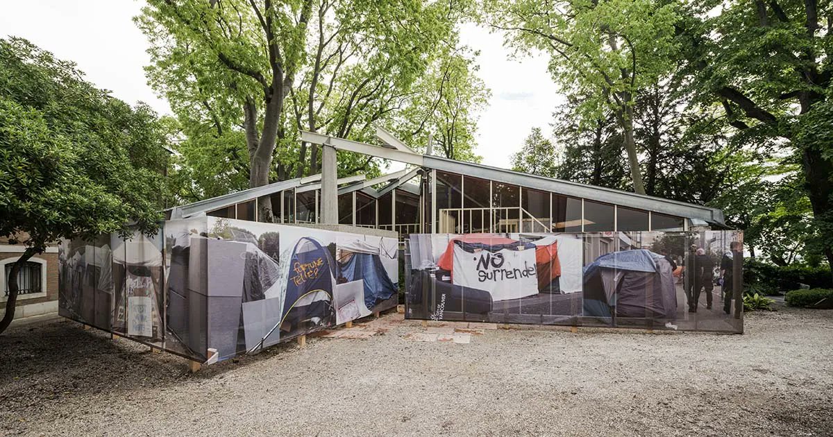 CanadaCouncil's tweet photo. Commissioned by the Canada Council, #NotForSaleAAHA, 🇨🇦’s official entry at the #BiennaleArchitettura2023, will be in Venice until November 26, 2023 to dialogue about the complex and widespread challenges of housing affordability and availability. Details: https://t.co/eoxyOzRP9g https://t.co/YJtuV50obq