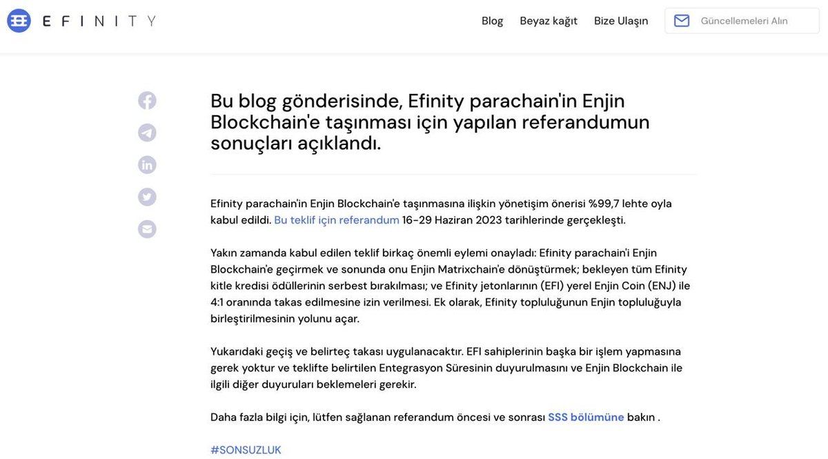 OrganizeKripto's tweet photo. Vay be #Efinity Token tüm tokenları #ENJ'ye çevirerek projeyi kapatmış.
İşte bu örnektede görüldüğü üzere tokenın büyük yüzdesini elinde tutan projeler paranızı her şeye çevirebilir.
#Enjin #EFI #Kripto #Bitcoin #Altcoin #EfinityToken #Coinlist https://t.co/Jderthfzuq