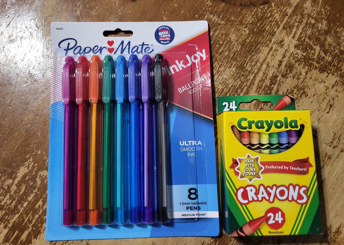 zachnocturnala1's tweet photo. Papermate ballpoint pens and Crayola I bought at Dollar General. I had a sweet deal for the crayons. The crayons cost me 50 cents.
#Crayola #papermate #papermateinkjoy #crayons #artsupplies #dollargeneral #ballpointpens https://t.co/5bmSJJ3MBh