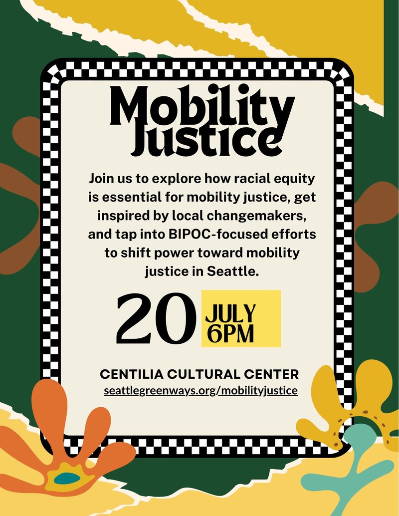 Join us tomorrow at @SNGreenways' Mobility Justice live panel event, part of their Shaping Seattle series. Speakers include Ethan Campbell of Whose Streets? Our Streets!, M. Lorena Gonzalez of the ACLU of WA and Rosa Lopez of Reconnect South Park. Tickets: bit.ly/46ZbIBR