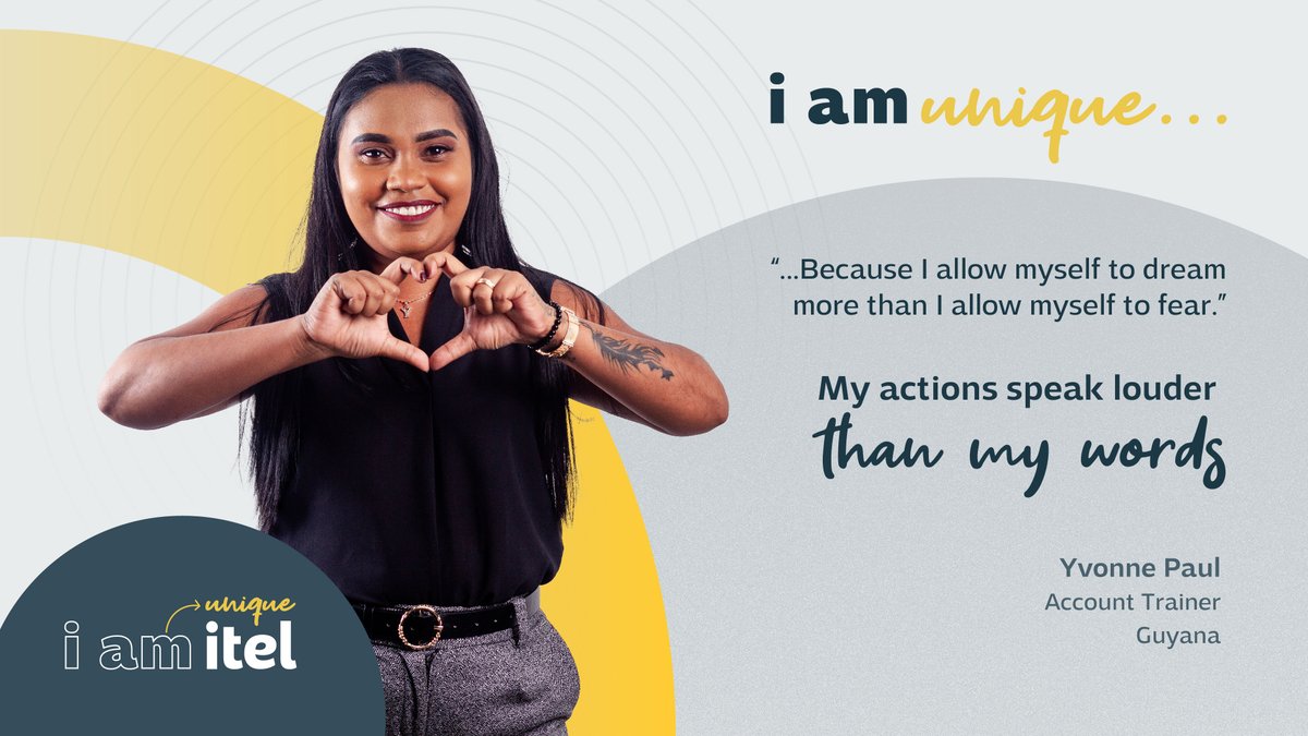 itel continues to be the place for unique careers and fearlessly unique individuals. Meet one of our account trainers from Guyana 🇬🇾, Yvonne Paul, who doesn’t let fear get in the way of her dreams. We embrace the unique talents of our people, and help them achieve their best.