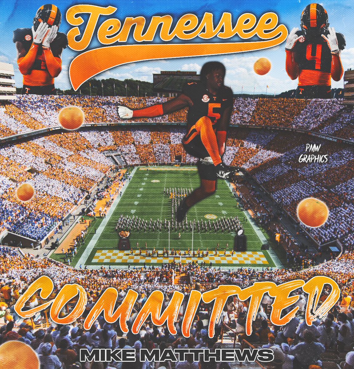 pmwgraphics's tweet image. 2024 5 ⭐️ WR Mike Mathews, has just committed to Tennessee 🍊