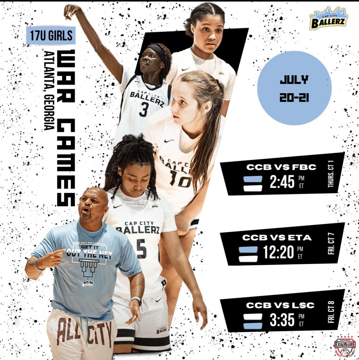 Excited to be back on the court this weekend! Here is my schedule for War Games in Atlanta
<a href="/CapCityBallers/">Capital City Ballerz</a>