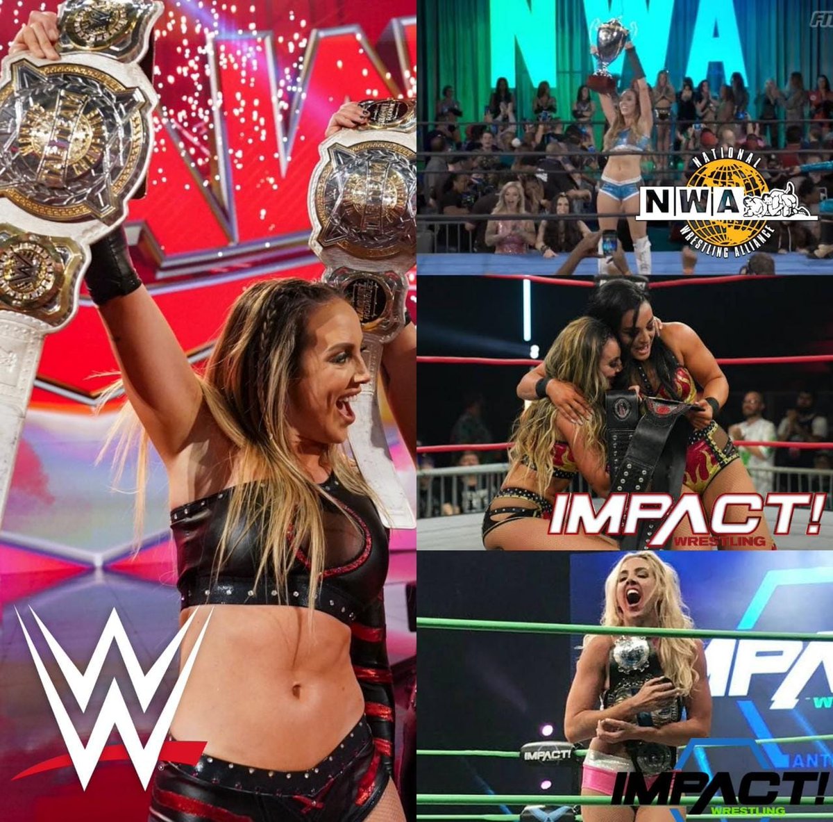 NewRules____'s tweet image. history maker ! @ImChelseaGreen 💗✨

#chelseagreen #wwe #womenswrestling #newchampion