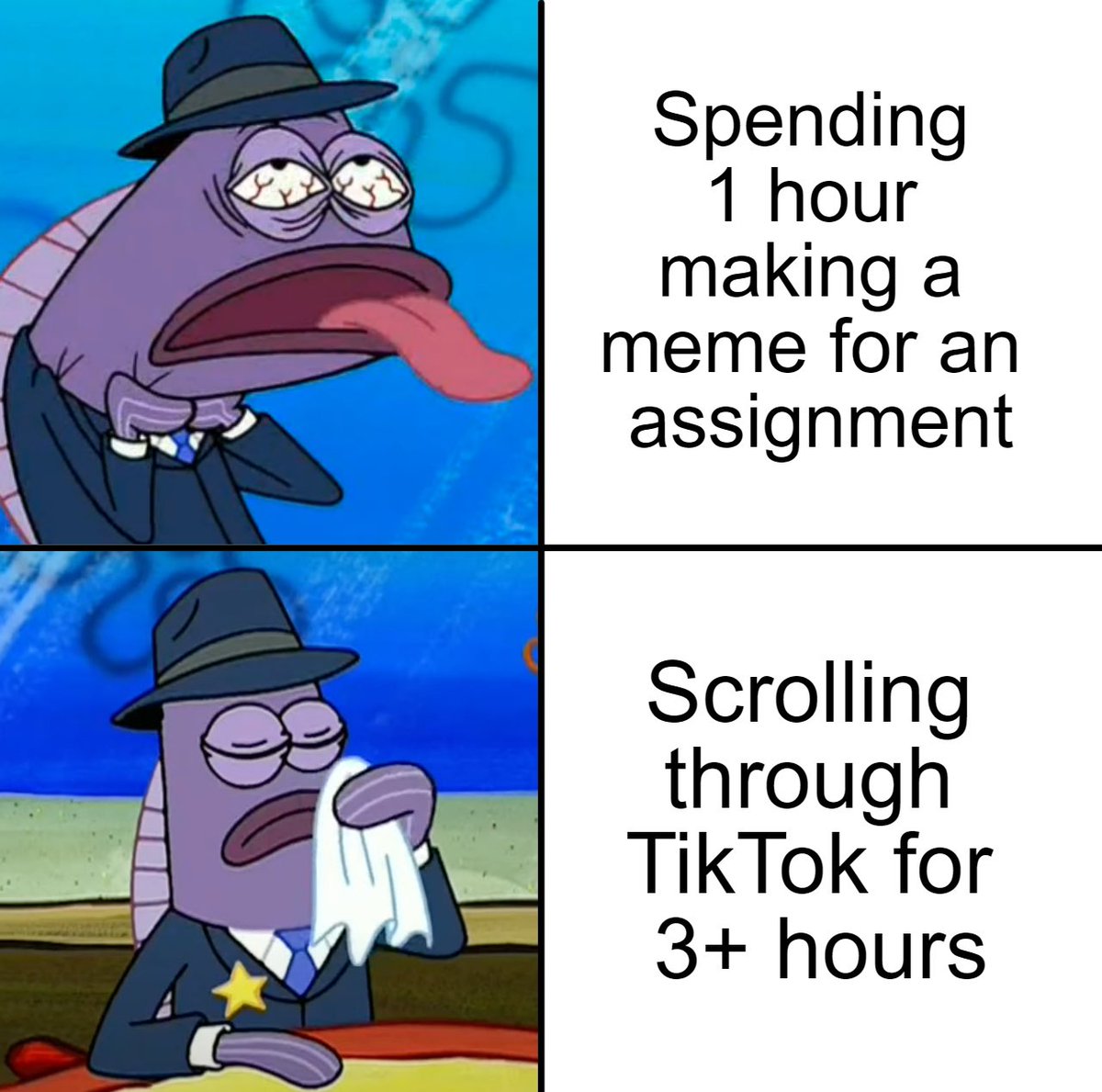 cmayy15's tweet photo. #spongebob making memes for college classes is easily the best assignment https://t.co/s6NPE4Z8uD