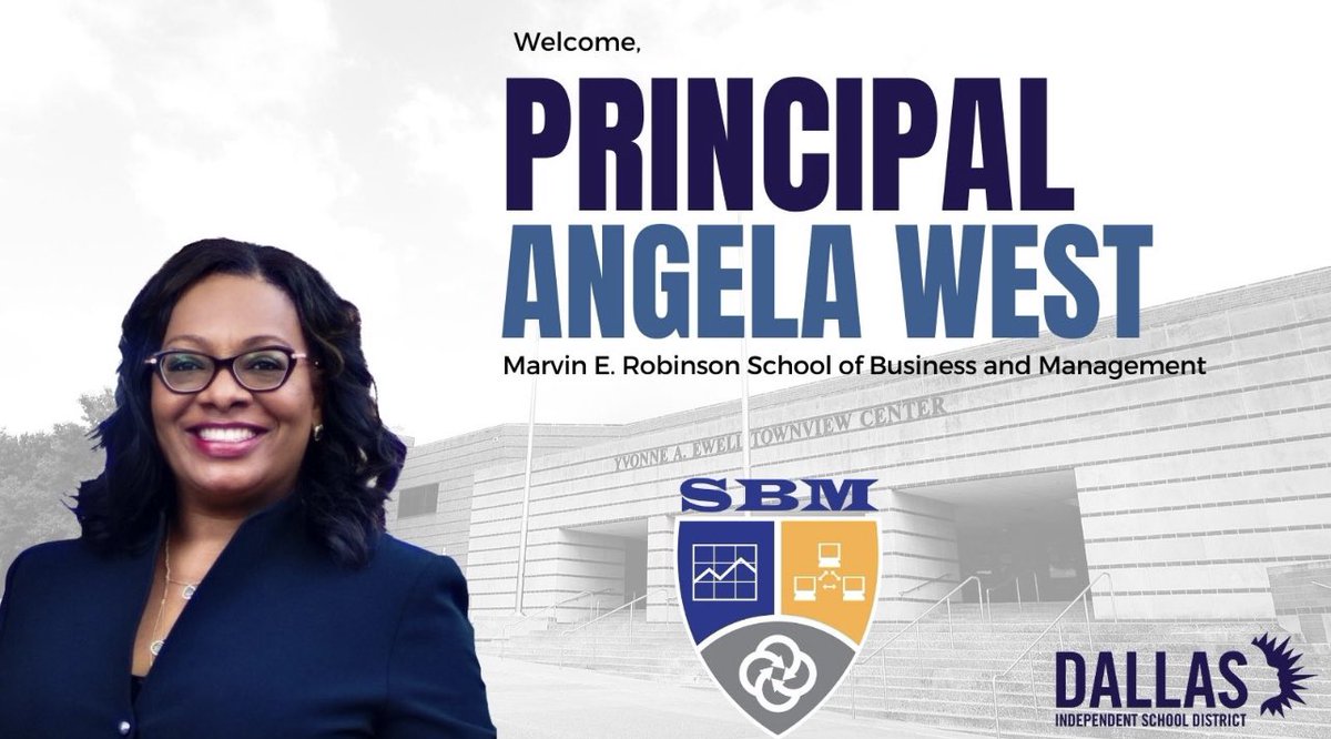 MJJackson1906's tweet photo. Congratulations Principal Angela West, the new leader of the 
Marvin E. Robinson School of Business and Management at Townview! 🎊🎉🎊 https://t.co/aRFYaiOWpw