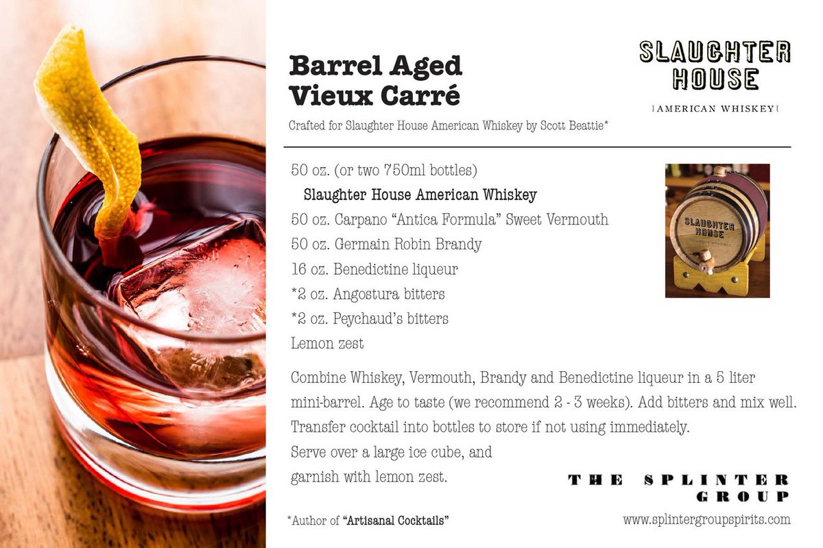 SplinterSpirits's tweet photo. Looking for a special cocktail to serve at that gathering coming up? We suggest a Barrel Aged Vieux Carré. https://t.co/7pc8bMNTUL #whiskey #whisky https://t.co/zF3AB06C3x