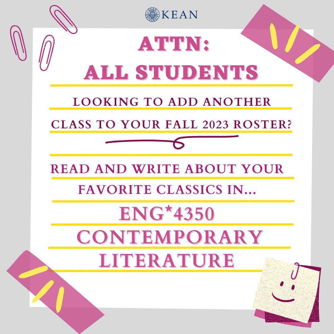 English Studies at Kean University tweet media