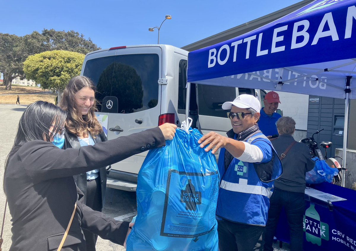 PhilTing's tweet photo. Thanks to @SFBottleBank for showing my summer interns your mobile recycling pilot program, launched by my 2019 bill, #AB54. In the last 18 months, 3.5 million+ containers were turned in, giving $180,000 in CRV deposits back to consumers! More info: https://t.co/pFkPueQqBk https://t.co/aN7MwStjzN