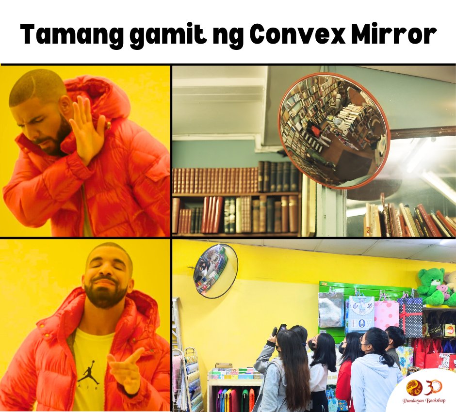 pandayancomph's tweet photo. Kayo: Uy may convex mirror! Tara selfie tayo 📷📷
Convex mirror: ..📷

Ganito rin ba kayo 'pag nasa Pandayan?📷

#pandayanbookshop https://t.co/D2RDNruIdB