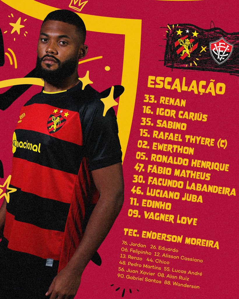Sport Club do Recife on X: LEÃO ESCALADO PARA O PRIMEIRO JOGO DO ANO! 🦁📝  #MAGxSPT #LeãoNoEstadual  / X