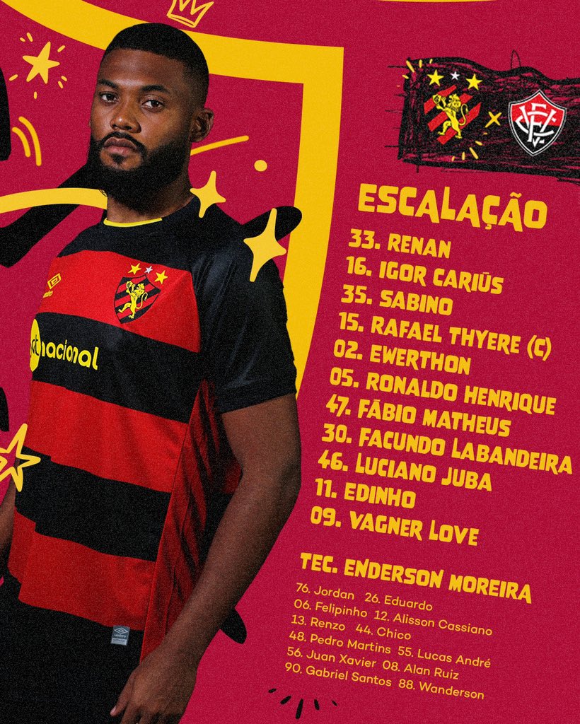 Sport Club do Recife on X: LEÃO ESCALADO! 🦁📝 #SPTxSER #LeãoNoNordestão   / X