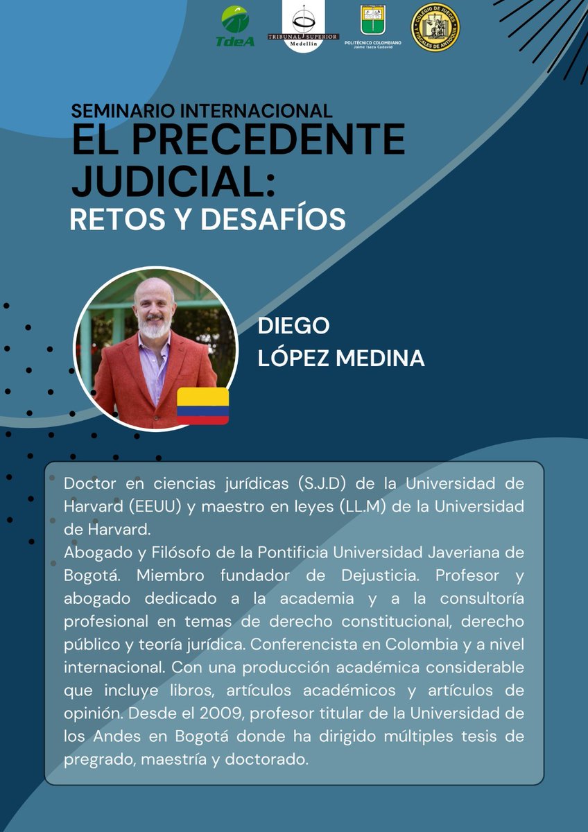 salapenaltsm's tweet photo. El Tribunal Superior de Medellín invita
#seminarios #seminariointernacional #precedentejudicial #relatoria #seminariomedellin #salapenal #tribunalsuperiordemedellin #jurisprudencia #linejurisprudencial
Inscripciones aquí
https://t.co/wVfEZrx9LH https://t.co/ytD2z0Bw9C