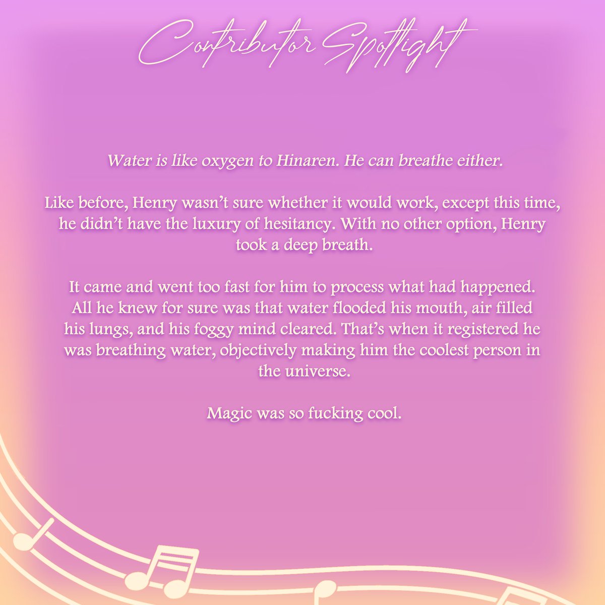 akamatsuzine's tweet image. 🎹 🎶 CONTRIBUTOR SPOTLIGHT 🌙 🌸

Bit has a way with words that sucks you in and keeps you hooked until the end. You won't be able to stop reading her digital zine fic!

🌸 TWITTER: @CreativelyTrash
🌸 INSTAGRAM: @/presidenthomewrecker
🌸 TUMBLR: @/president-homewrecker