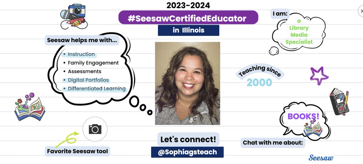 Celebrating my @Seesaw anniversary - using this amazing tool since 2015 - Looking forward to connecting with some Librarians this year! 📚❤️