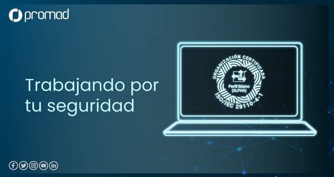 promad_cad's tweet photo. Gracias al compromiso de Promad con nuestros clientes, hemos obtenido "La Norma Internacional ISO/IEC 29110-4-1:2018", desempeñándonos para mejorar los procesos y estándares de calidad, brindando un mejor servicio en nuestros productos con la ultima tecnología de punta. 💙🔒🧑‍💻👩‍💻 https://t.co/FvDYcTyCIG