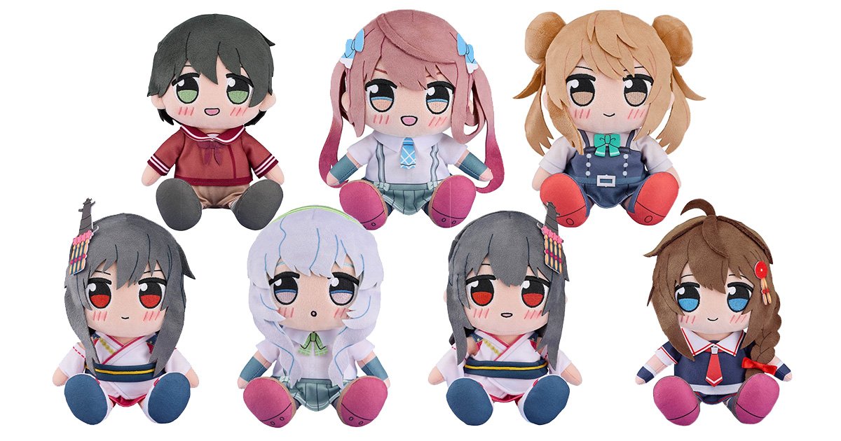 asagumo (kancolle) ,michishio (kancolle) ,mogami (kancolle) ,shigure (kancolle) ,yamagumo (kancolle) ,yamashiro (kancolle) character doll black hair suspenders simple background white background braid single braid  illustration images