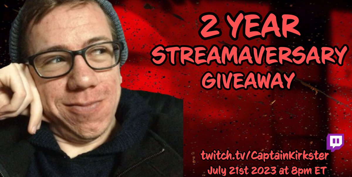 TheVigiVerse's tweet photo. Mark your calendars!! It’s a #Giveaway and a time to celebrate!!! Our @cpt_kirkster is going to be having fun for his 2 Year #streamerversary Join in on the fun! 

#anniversary #twitch #TwitchStreamers #positivestreams #TwitchAffilate 
https://t.co/ZRlHHdlNyJ https://t.co/dWIlzseejT