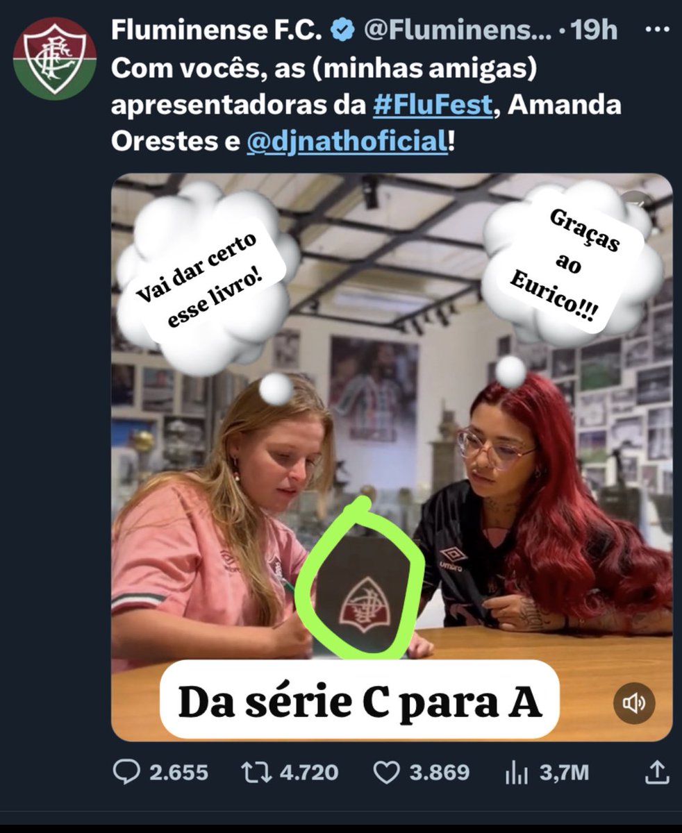 DBarina's tweet photo. @FluminenseFC @djnathoficial Adorei o escudo de cabeça pra baixo 🤣🤣🤣🤣 aproveitei e fiz os pensamentos 😝😝😝😝😝😝 https://t.co/RIMO52dIH4