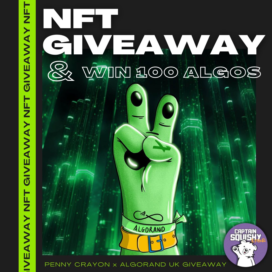 Giveaway time! 📣

Win this custom <a href="/PennyCrayonNFTs/">Captain Squishy & Fens</a> #NFT and 100 $ALGO 🥳 🙌

Rules👇

✅Like + Retweet 
✅Follow us + <a href="/PennyCrayonNFTs/">Captain Squishy & Fens</a> 
✅Tell us why you 💛 NFTs

Winner announced on 26th July 🤩

#AlgorandNFTs #Algorand #algofam #GiveawayAlert #ALGO