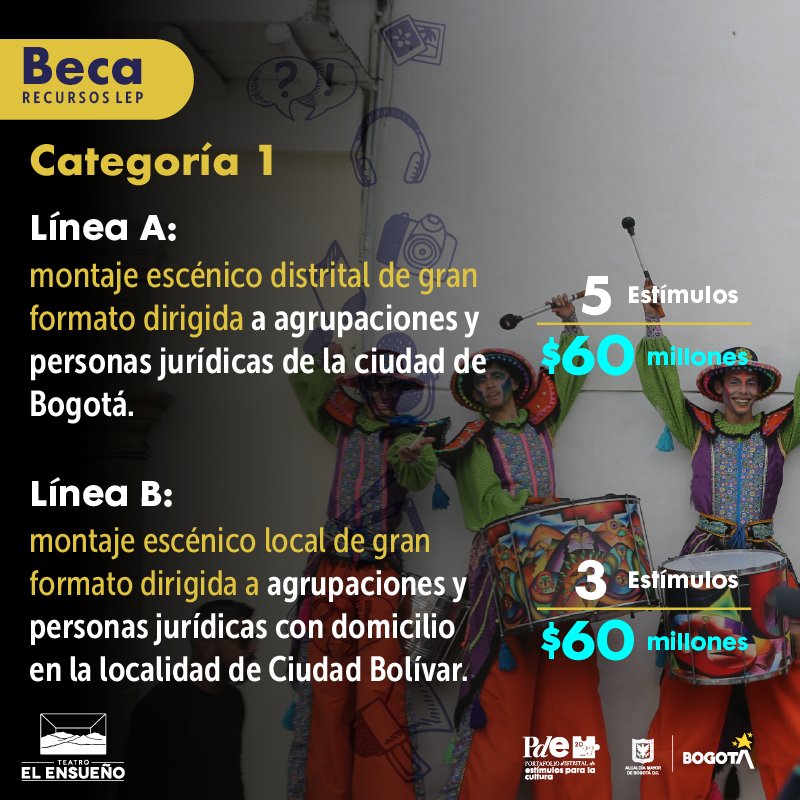 CulturaenBta's tweet photo. Estamos buscando a los agentes culturales de la magia, el teatro, el circo, la música y la danza, que con la circulación de obras contribuyan a la visibilización del y apropiación del Teatro #ElEnsueño en Ciudad Bolívar y más. 🎭🥳✨️🎶💃

https://t.co/TYoJXzGBJ2 https://t.co/L8xNVFMDxF