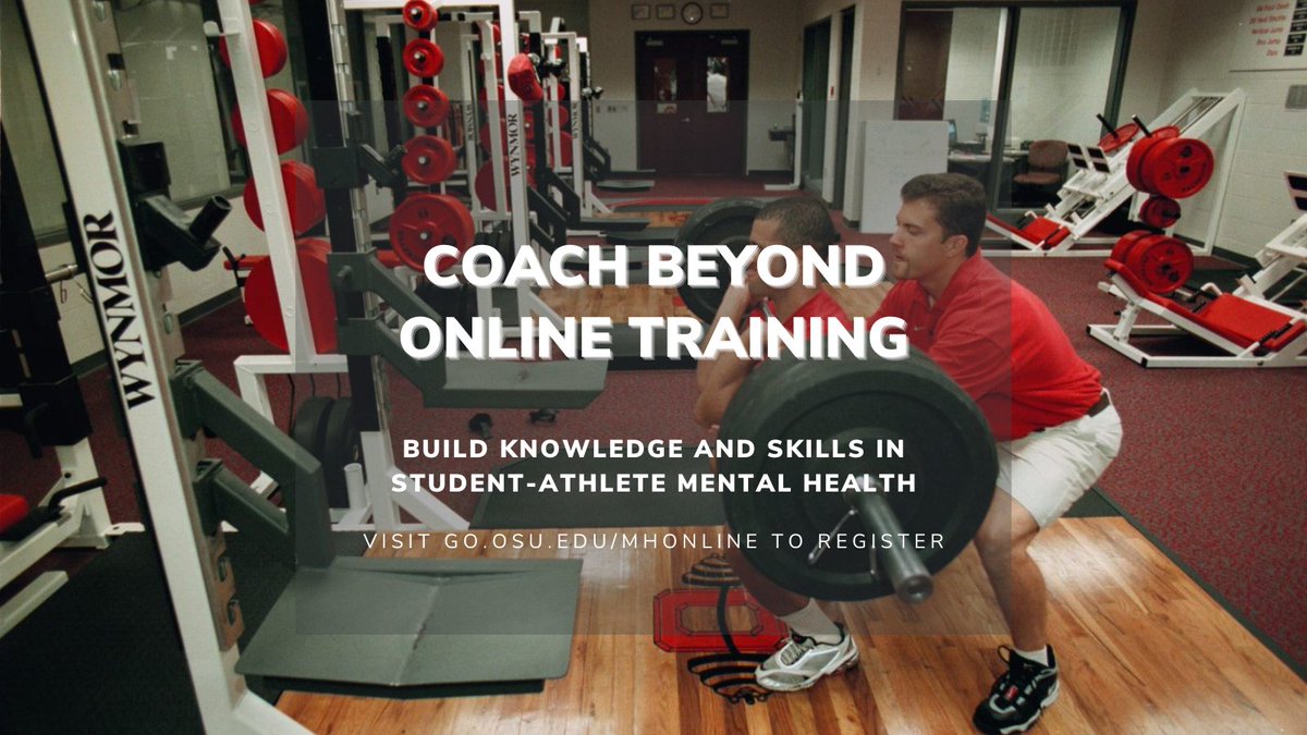 OSUEHEOUE's tweet image. Build coaching skills for student-athlete mental health with this free training! 

Learn how to check in, embed mental health wellness activities into practices and activities and respond to student-athlete mental health concerns.

Visit bit.ly/3Q7VQad to enroll.