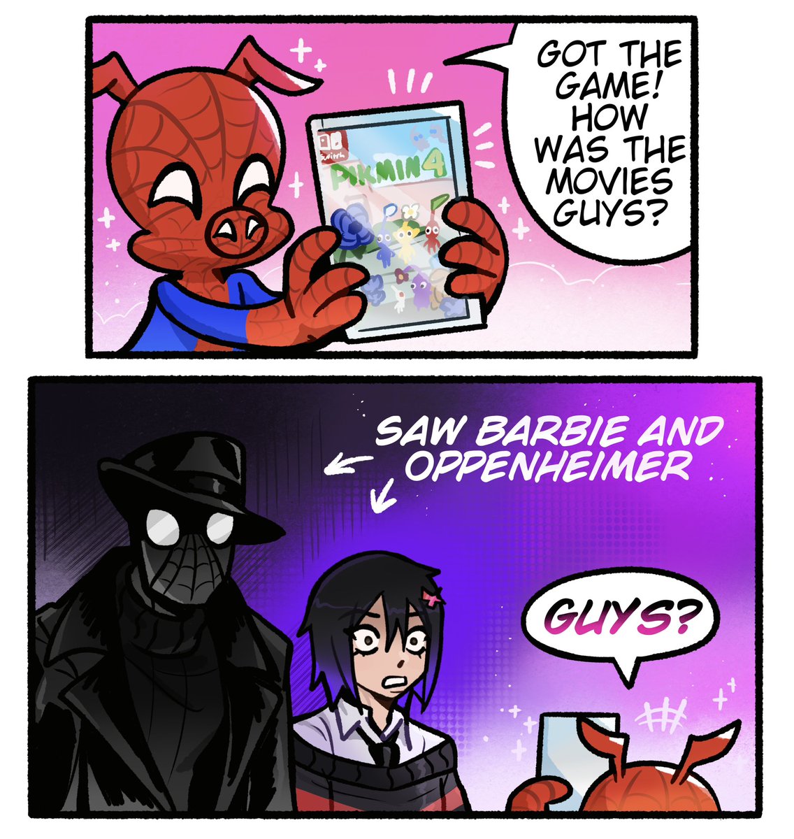 ChloeImagine's tweet image. Spider ham is a Pikmin fan