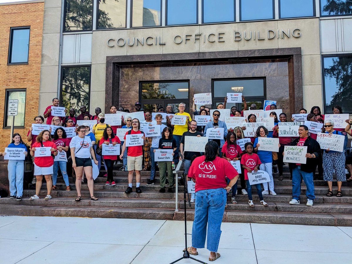 jufj's tweet photo. The movement for housing justice in Montgomery County won big yesterday 🔥

In a dramatic 7-4 vote, @mococouncilmd passed a permanent rent stabilization bill that will protect hundreds of thousands of tenants in Montgomery County. 1/7 https://t.co/ZTldc8nKgB