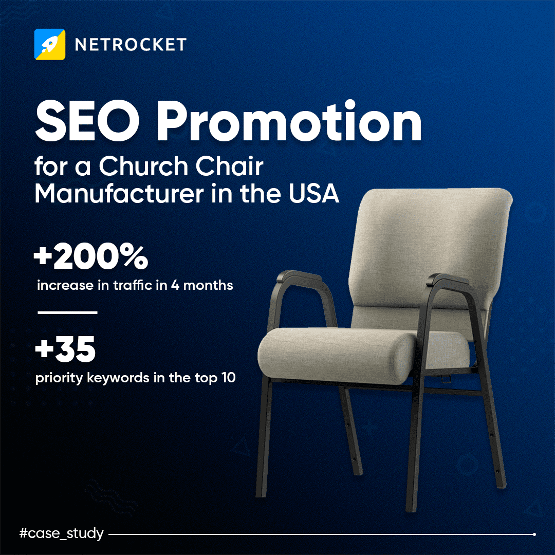 Boosting Organic Traffic &amp; Rankings 📈

Discover how our strategic #SEO efforts achieved results for a leading USA-based church chair manufacturer. +200% #organictraffic, +35 top Google rankings, user-friendly site, and more. 

🔗More details: bit.ly/44toIxK

#b2b