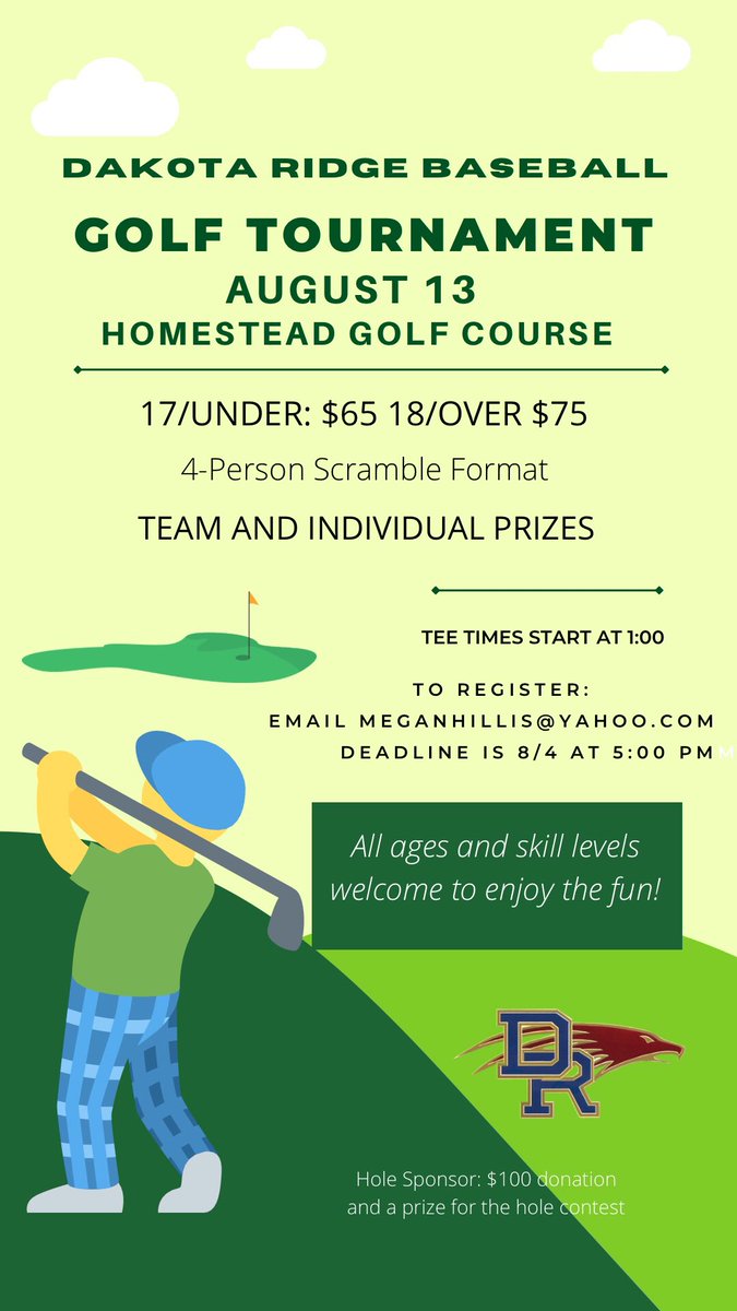 DakotaRidge Baseball (@drhs_baseball) on Twitter photo Only a few weeks away, register soon to reserve your spot! <a href="/DRHS_Athletics/">DakotaRidgeHS_Athletics</a> <a href="/DakotaRidgeHS/">Dakota Ridge HS</a> Only a few weeks away, register soon to reserve your spot! <a href="/DRHS_Athletics/">DakotaRidgeHS_Athletics</a> <a href="/DakotaRidgeHS/">Dakota Ridge HS</a>