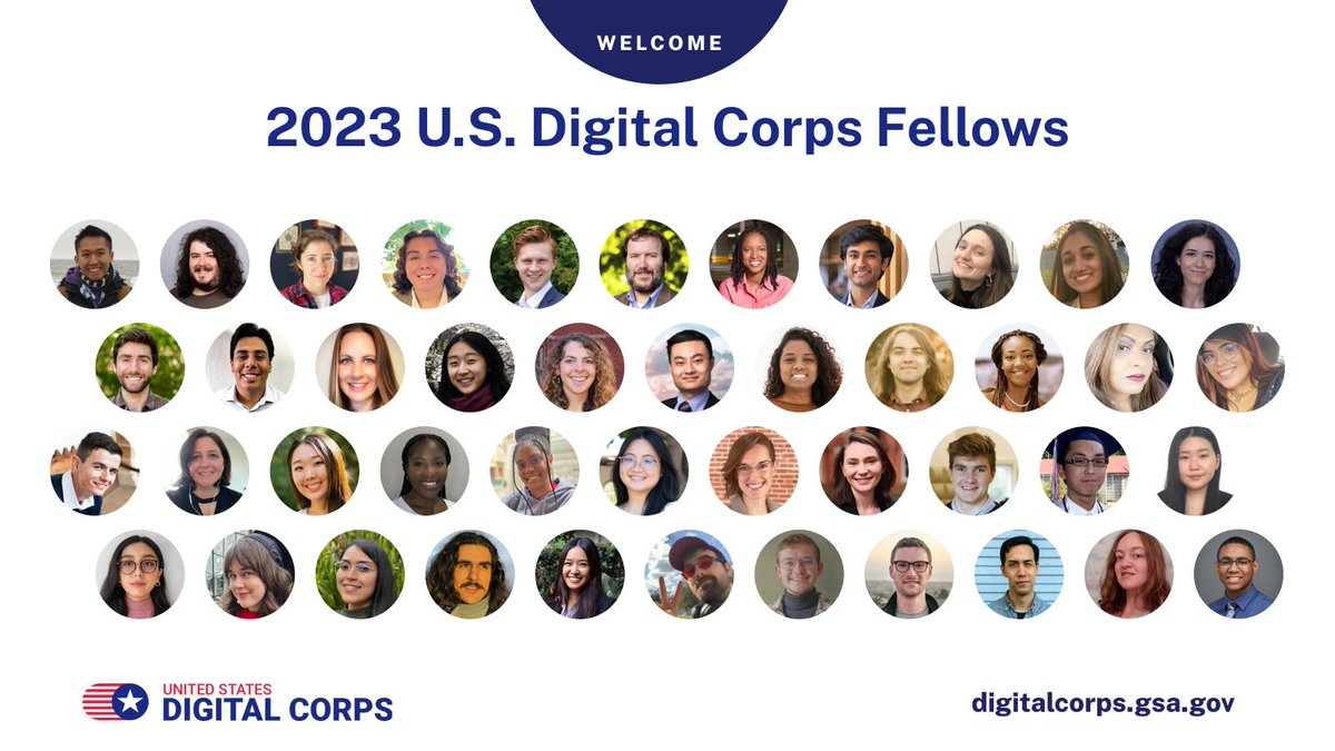 Congratulations to the second annual cohort of U.S. Digital Corps Fellows! Our 2023 class of fellows doubled in size since 2022 from 10 to 23 fellows, and is spread across HHS at CDC, NIH, ACF, OASH, CMS, OCIO and HRSA. #USDigitalCorps #GSA