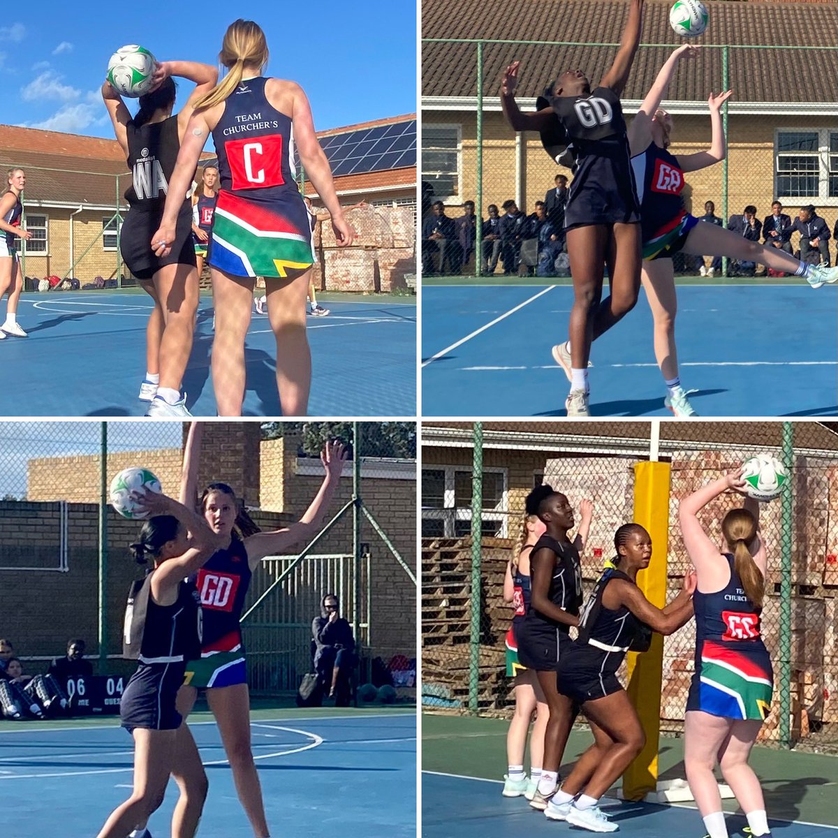 ChurchersNetbll's tweet photo. Action packed match - athleticism, determination and physicality! #SA2023 #TeamNetball https://t.co/3Y5Q0EaY53
