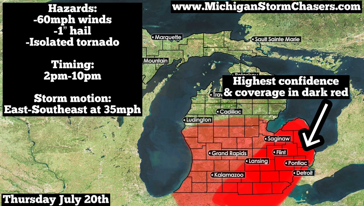 Michigan Storm Chasers on Twitter "Severe weather possible tomorrow A