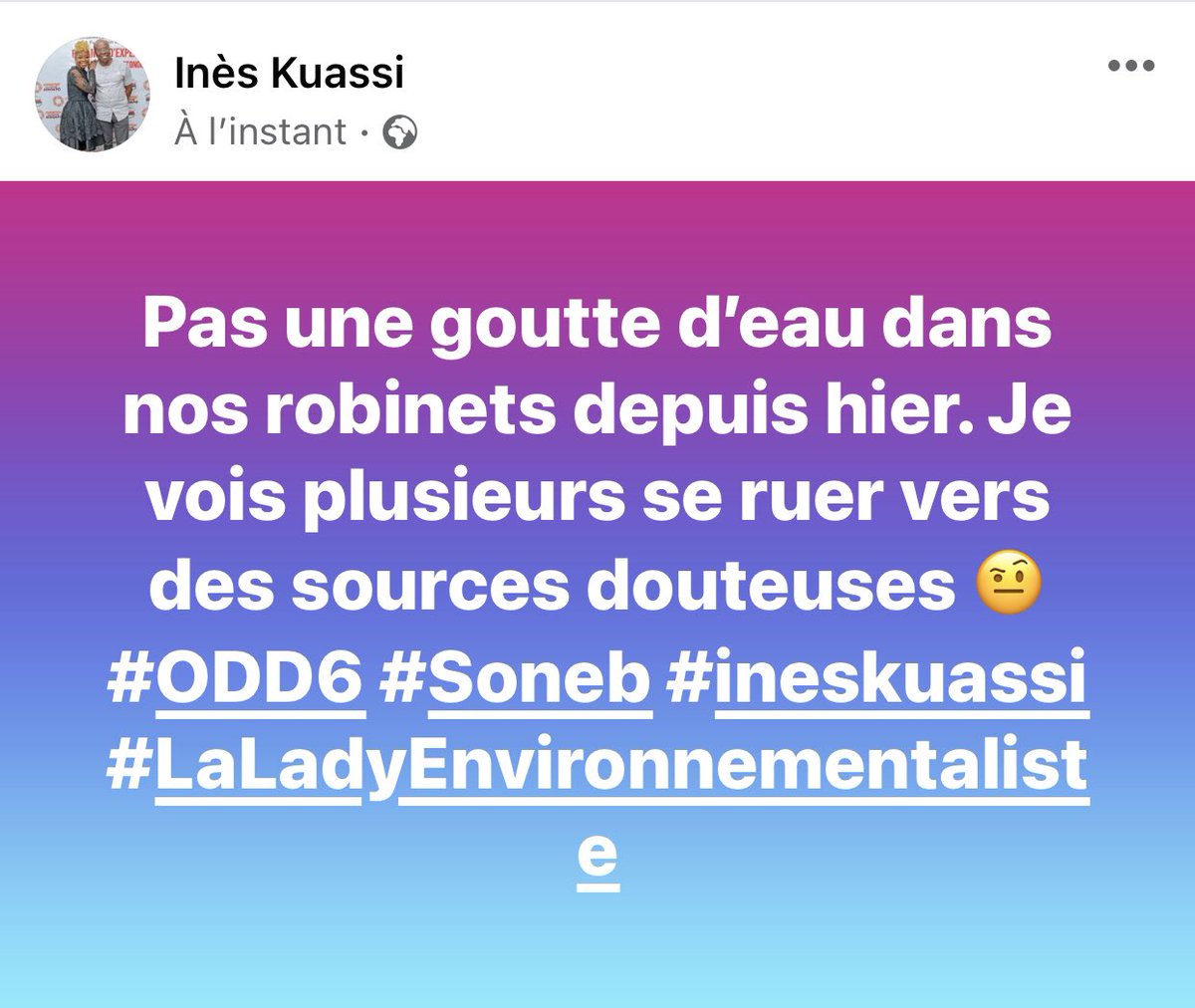 KuassiNanga's tweet photo. De grands défis pour l’atteinte de l’ODD6‼️

#Odd6 #InesKuassi #LaLadyEnvironnementaliste #Soneb https://t.co/EMGcbzbjN3