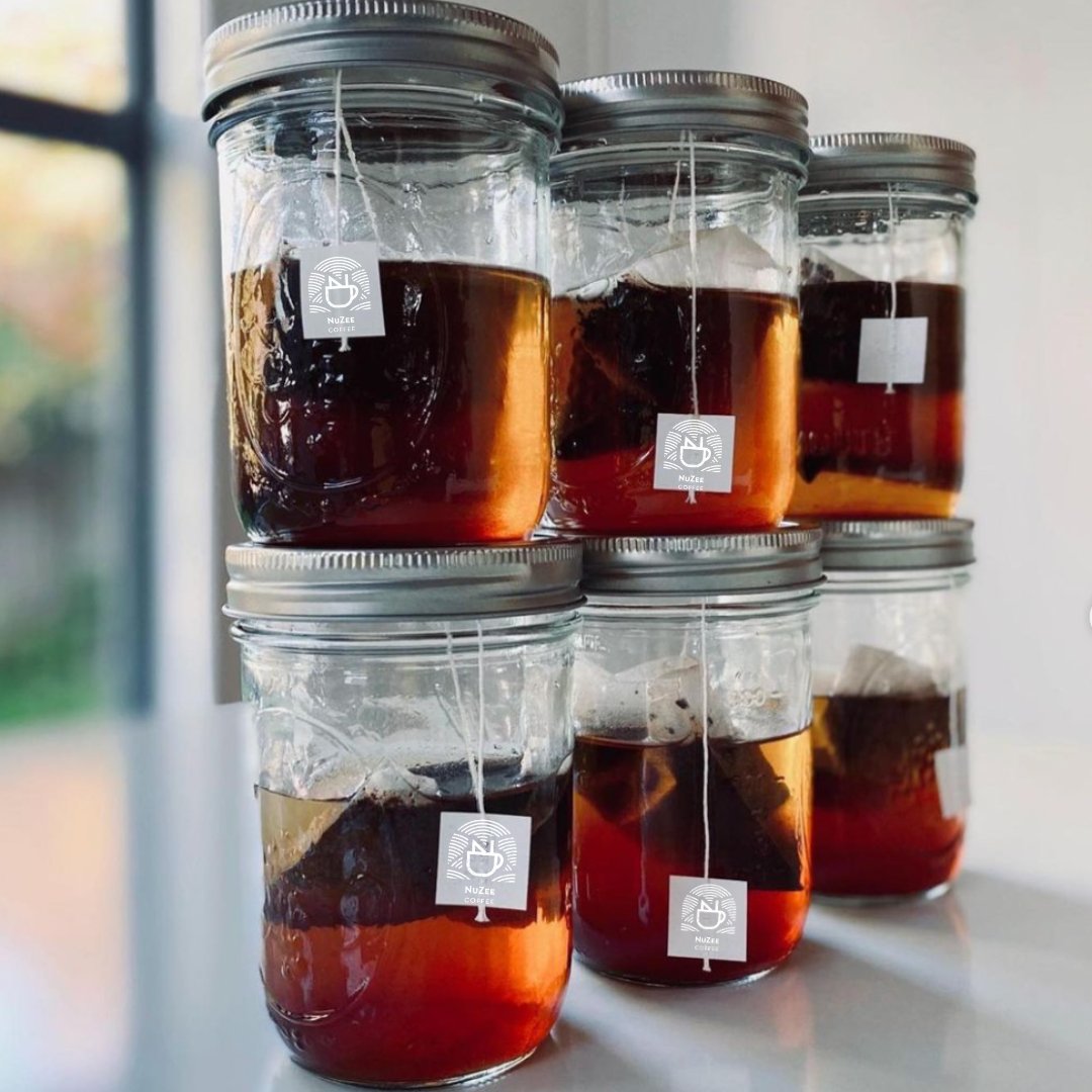 NuZeeCoffee's tweet photo. Coffee fact: Did you know that cold brew coffee is less acidic than its hot counterpart? Sip on the smooth and mellow goodness of cold brew using NuZee’s commercially-compostable brew bag format. Cheers to a deliciously balanced cup! #NuZee #ColdBrew #BrewBag #CoffeeFacts https://t.co/LcgDzZylM0