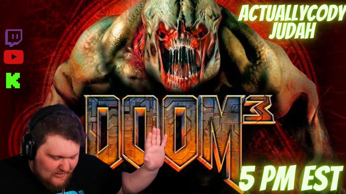 It's VIEWERS CHOICE ONCE AGAIN! Our very own Cam has chosen DOOM 3! Come hang out in the Turtle Den and vibe with us! 5 pm Est! 55/75 Followers on KICK!
twitch.tv/actuallycodyju…

kick.com/actuallycodyju…

#DOOM #streamer #T2rOnTop <a href="/T2rEsports/">Team 2 Real Gaming</a>