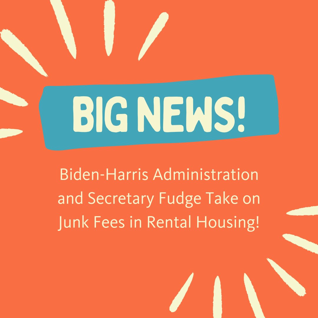 policylink's tweet image. 📢 BIG NEWS! The @WhiteHouse and @HUDgov just announced several new steps being taken across agencies and the private sector to address the prevalence of burdensome, unfair, and frivolous #JunkFees in the #RentalMarket. Here are some highlights: