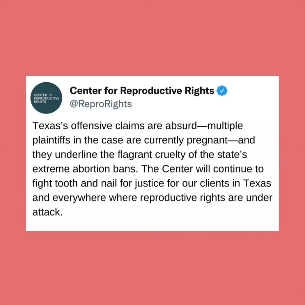 PPGreaterTX's tweet image. ⚠️ BREAKING NEWS⚠️

Image credit: @ReproRights 

#reprorights #ReproductiveJustice #reproductiverights #abortion #abortionrights #AbortionIsHealthcare #Texas