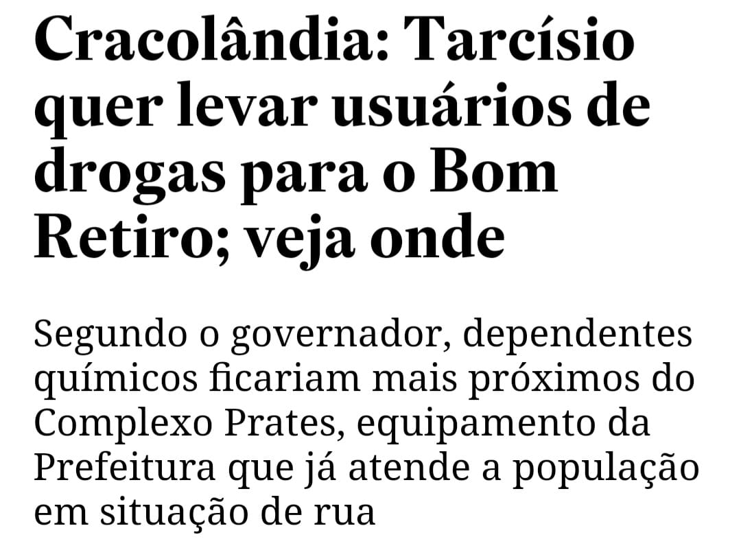 giomagri's tweet photo. A fala do Tarcísio ontem sobre a #Cracolândia é "guerra às drogas" versão 20.20. Disfarçando ponderação e cuidado, ele propõe aprofundar a exclusão e o controle dos usuários. Cita tentativa e erro, mas promete aumentar recursos e agentes para intensificar o caos urbano. Segue🧶 https://t.co/yheiK9FcPd