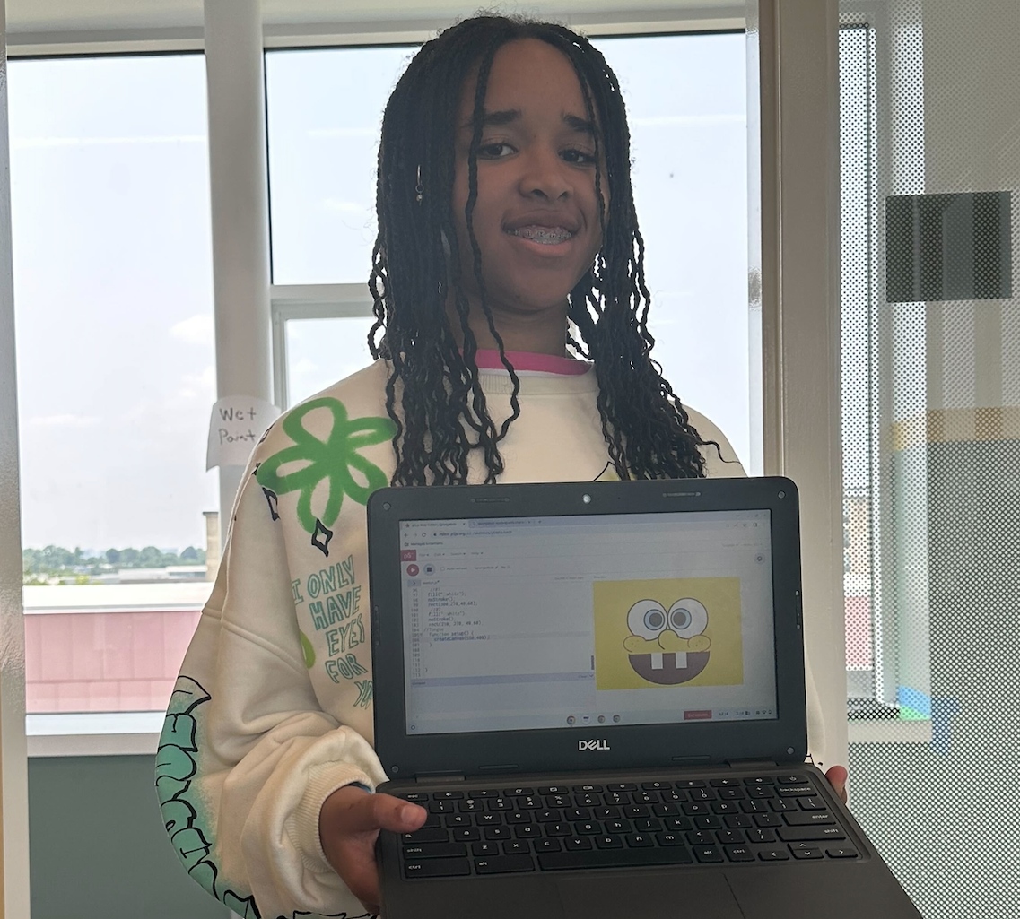 BlackGirlsCode's tweet photo. "With imagination, you can be anything you want.โ - SpongeBob SquarePants ๐๐งฝ
S/o to our BGC #techdiva JJ for #coding an art piece of #SpongeBob at our DC #SummerCamp
Interested in #BGCCamp2023? Spots are still available for our #LA Camp! Sign up at https://t.co/iw3evSmGXb https://t.co/K9F5oBDDXj
