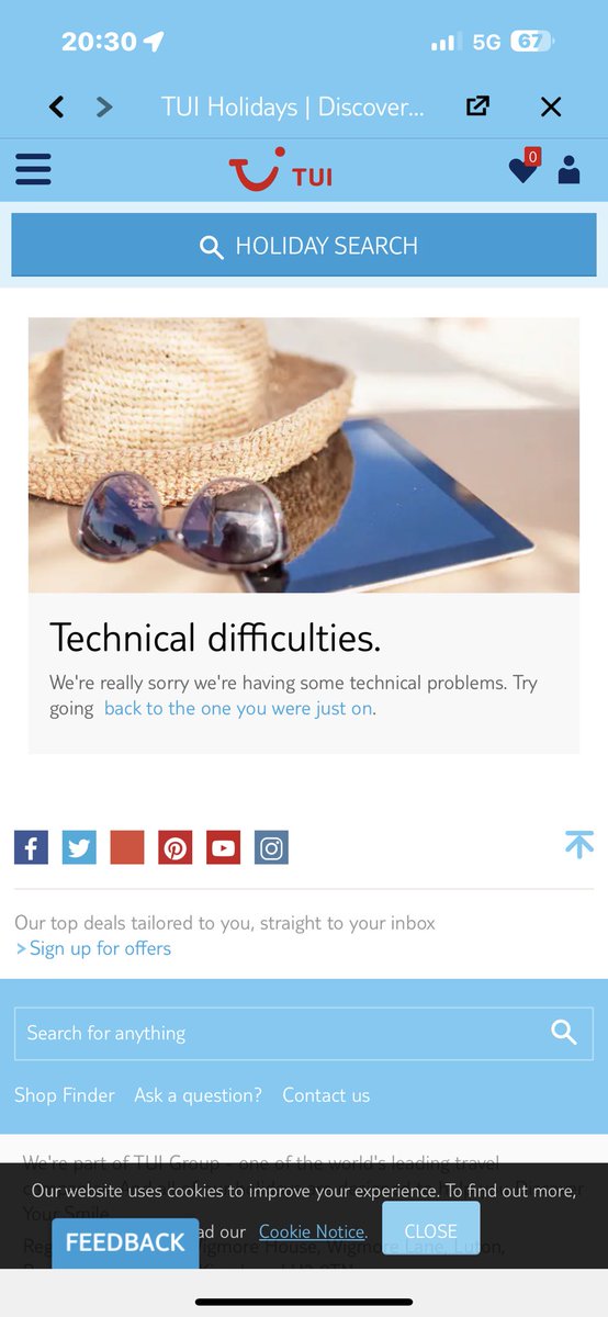 dtaylorwsm's tweet photo. @TUIUK I get this no matter what device or browser I use and I have used several of each https://t.co/kofMMyQcZC