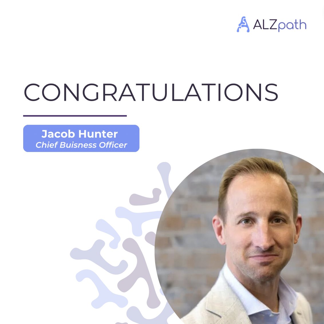 Jacob Hunter has been appointed as Chief Business Officer at #ALZpath! With 15+ years of biotech & diagnostic business development experience, Jake's expertise will propel us forward in developing innovative Alzheimer's diagnostic solutions! #Leadership