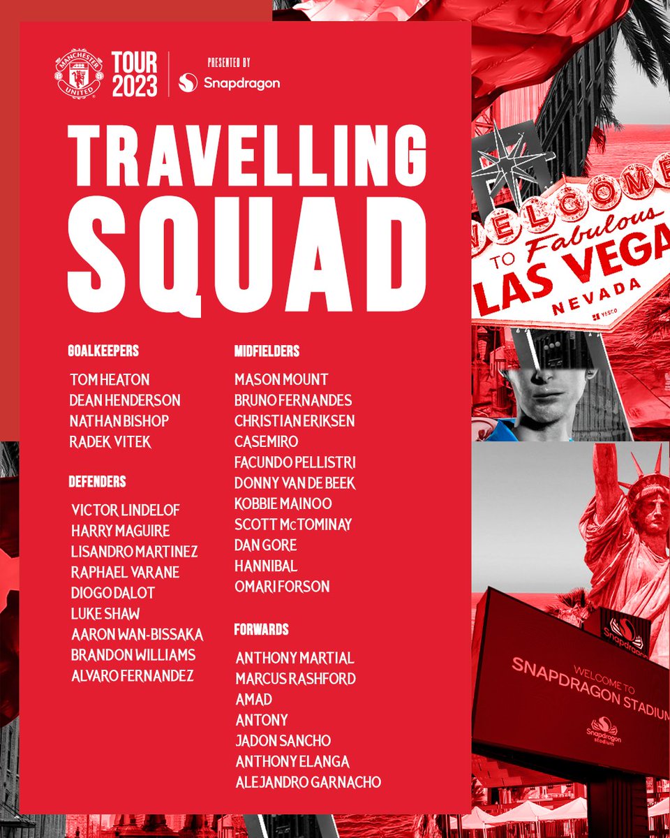 🔎 Taking a closer look at our travelling squad for #MUTOUR23, presented by Snapdragon 🇺🇸

#MUFC