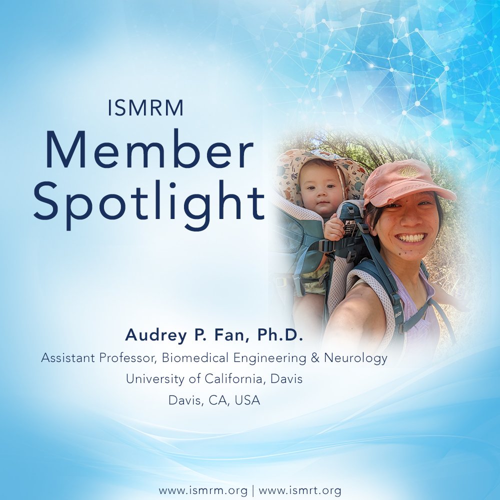 Our Member Spotlight for July is Audrey Fan!
Audrey has been an ISMRM member since 2009.

"I love that MRI is so interdisciplinary, and we need all perspectives—engineering, scientific, clinical—to make the technology impactful and accessible." Read more: bit.ly/3Oiy5uD