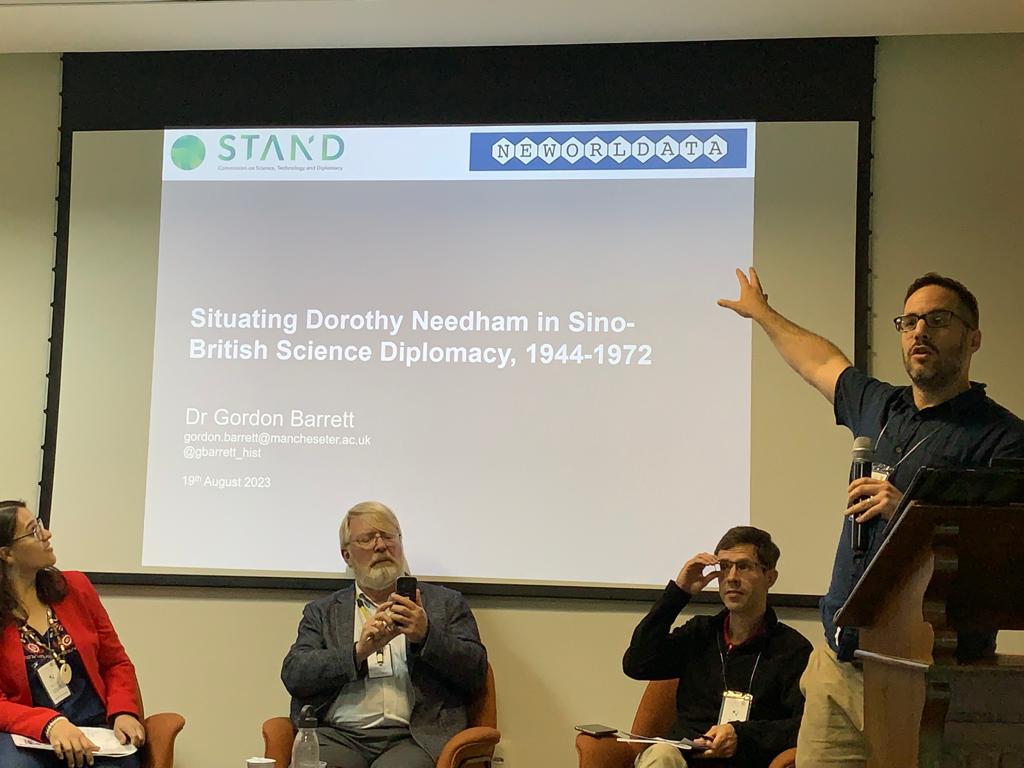 homeiaya's tweet photo. Now our dear friend @gbarrett_hist presenting on a hugely important topic of gender and Science Diplomacy through the case of Dorothy Needham. @STANDCommission #STAND23 https://t.co/8X5MwjT2em