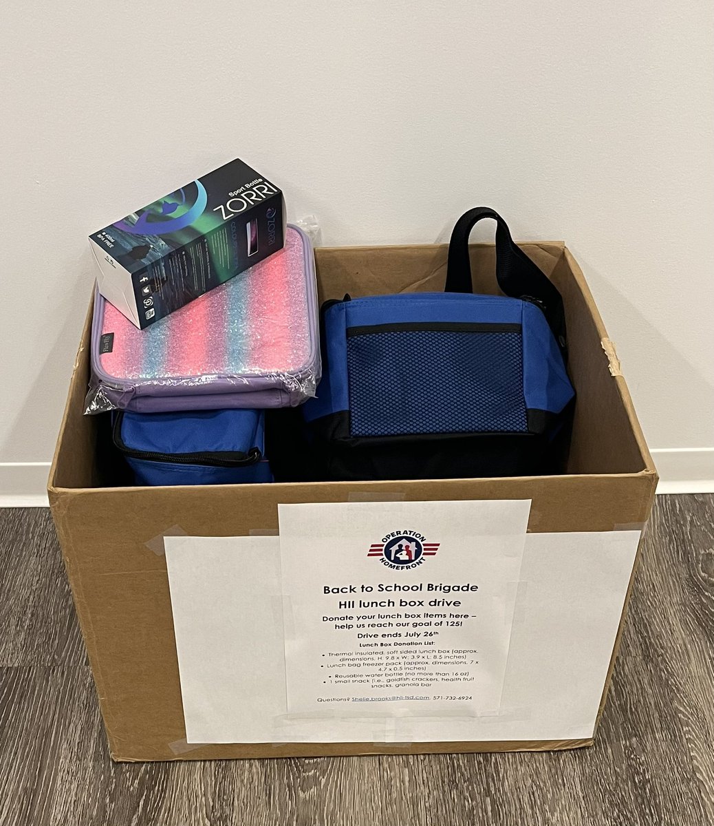 We are hosting an <a href="/Op_Homefront/">Operation Homefront</a> lunch box drive in our <a href="/WeAreHII/">HII</a> office!